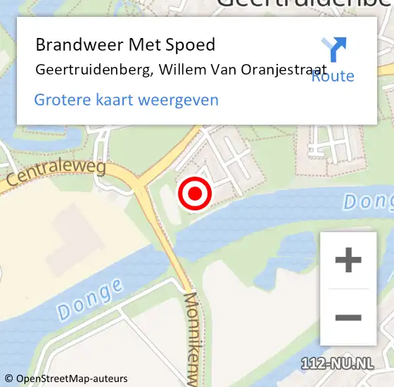 Locatie op kaart van de 112 melding: Brandweer Met Spoed Naar Geertruidenberg, Willem Van Oranjestraat op 29 oktober 2015 17:06