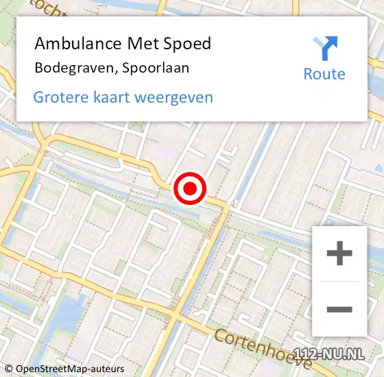 Locatie op kaart van de 112 melding: Ambulance Met Spoed Naar Bodegraven, Spoorlaan op 29 oktober 2015 17:15