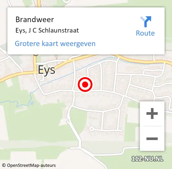 Locatie op kaart van de 112 melding: Brandweer Eys, J C Schlaunstraat op 25 november 2013 11:35