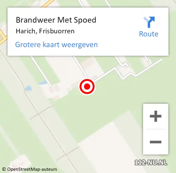 Locatie op kaart van de 112 melding: Brandweer Met Spoed Naar Harich, Frisbuorren op 29 oktober 2015 18:14