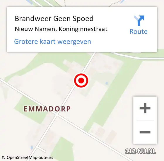 Locatie op kaart van de 112 melding: Brandweer Geen Spoed Naar Nieuw Namen, Koninginnestraat op 29 oktober 2015 20:07