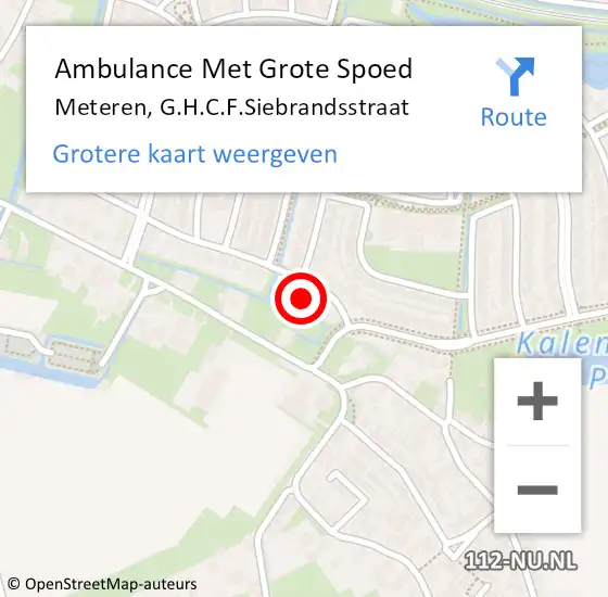 Locatie op kaart van de 112 melding: Ambulance Met Grote Spoed Naar Meteren, G.H.C.F.Siebrandsstraat op 29 oktober 2015 21:59