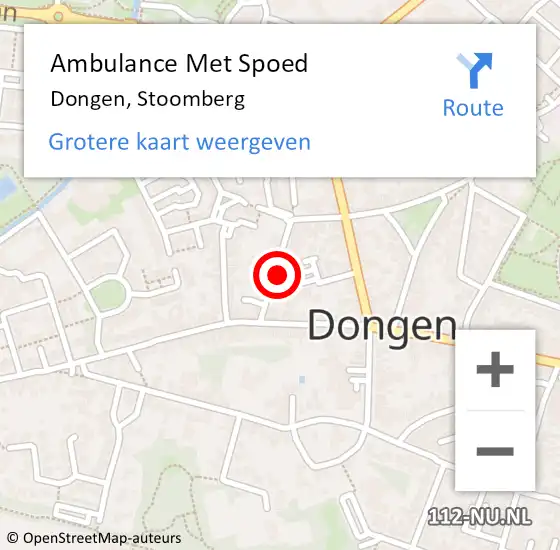 Locatie op kaart van de 112 melding: Ambulance Met Spoed Naar Dongen, Stoomberg op 30 oktober 2015 03:08