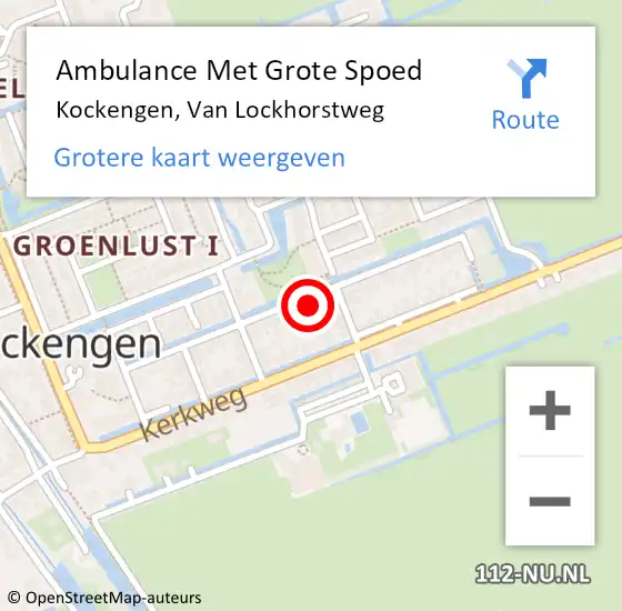 Locatie op kaart van de 112 melding: Ambulance Met Grote Spoed Naar Kockengen, Van Lockhorstweg op 30 oktober 2015 05:48