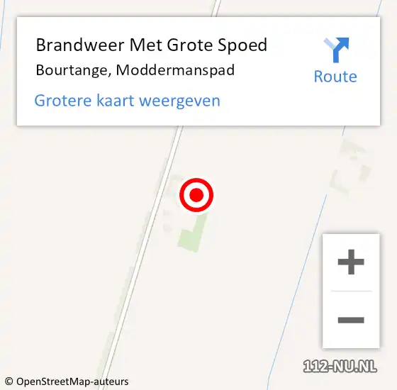 Locatie op kaart van de 112 melding: Brandweer Met Grote Spoed Naar Bourtange, Moddermanspad op 30 oktober 2015 06:27