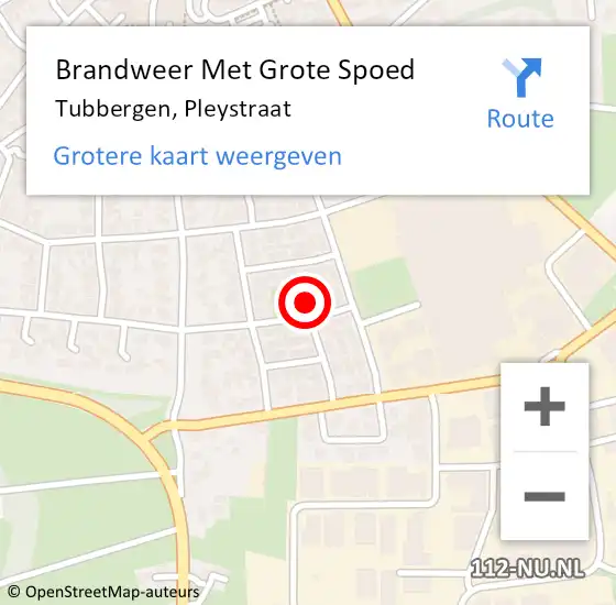 Locatie op kaart van de 112 melding: Brandweer Met Grote Spoed Naar Tubbergen, Pleystraat op 30 oktober 2015 07:49