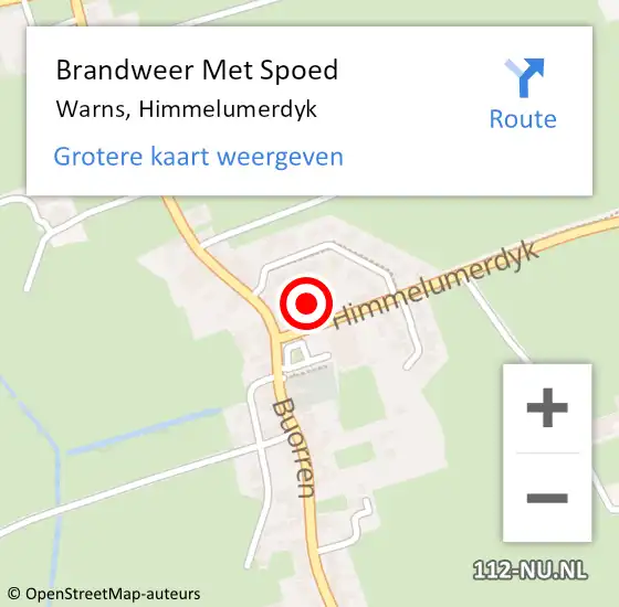 Locatie op kaart van de 112 melding: Brandweer Met Spoed Naar Warns, Himmelumerdyk op 30 oktober 2015 10:04