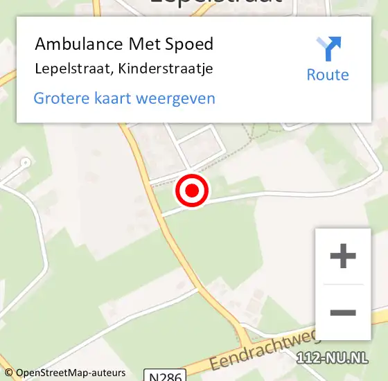 Locatie op kaart van de 112 melding: Ambulance Met Spoed Naar Lepelstraat, Kinderstraatje op 30 oktober 2015 10:45