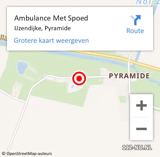 Locatie op kaart van de 112 melding: Ambulance Met Spoed Naar IJzendijke, Pyramide op 30 oktober 2015 10:46