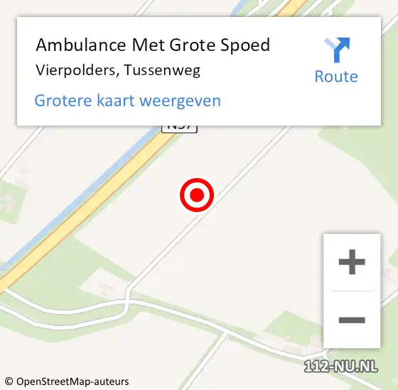 Locatie op kaart van de 112 melding: Ambulance Met Grote Spoed Naar Vierpolders, Tussenweg op 25 november 2013 12:37