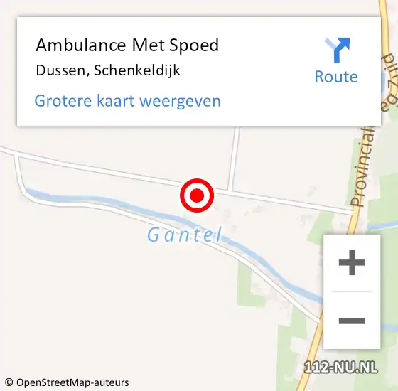 Locatie op kaart van de 112 melding: Ambulance Met Spoed Naar Dussen, Schenkeldijk op 30 oktober 2015 14:17