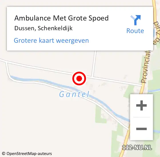 Locatie op kaart van de 112 melding: Ambulance Met Grote Spoed Naar Dussen, Schenkeldijk op 30 oktober 2015 14:19