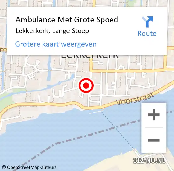 Locatie op kaart van de 112 melding: Ambulance Met Grote Spoed Naar Lekkerkerk, Lange Stoep op 30 oktober 2015 15:38