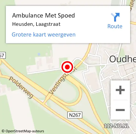 Locatie op kaart van de 112 melding: Ambulance Met Spoed Naar Heusden, Laagstraat op 30 oktober 2015 15:54