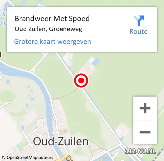 Locatie op kaart van de 112 melding: Brandweer Met Spoed Naar Oud Zuilen, Groeneweg op 30 oktober 2015 16:52