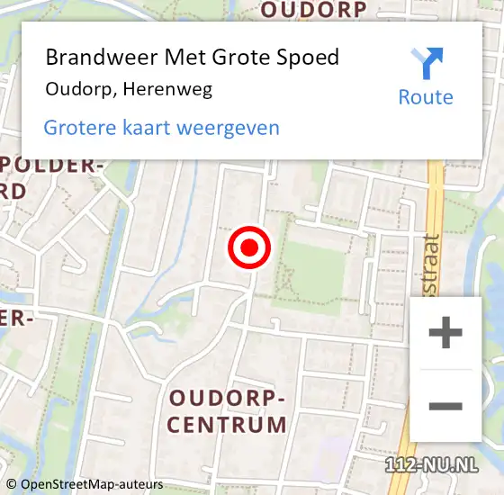 Locatie op kaart van de 112 melding: Brandweer Met Grote Spoed Naar Oudorp, Herenweg op 30 oktober 2015 17:20