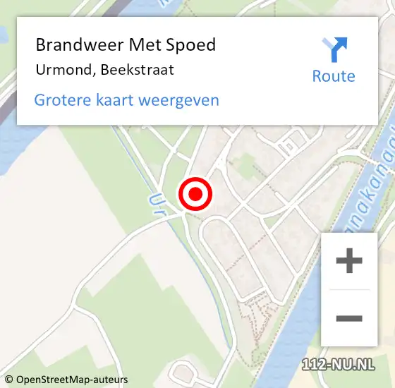 Locatie op kaart van de 112 melding: Brandweer Met Spoed Naar Urmond, Beekstraat op 30 oktober 2015 18:20