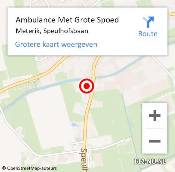 Locatie op kaart van de 112 melding: Ambulance Met Grote Spoed Naar Meterik, Speulhofsbaan op 25 november 2013 13:18