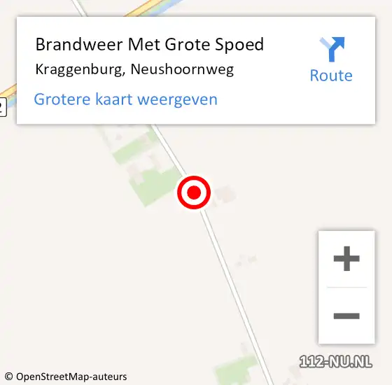 Locatie op kaart van de 112 melding: Brandweer Met Grote Spoed Naar Kraggenburg, Neushoornweg op 30 oktober 2015 20:21