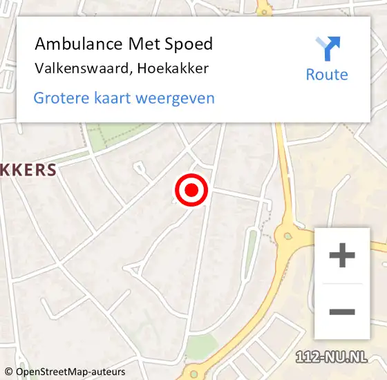 Locatie op kaart van de 112 melding: Ambulance Met Spoed Naar Valkenswaard, Hoekakker op 31 oktober 2015 01:51