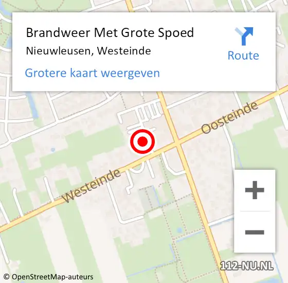 Locatie op kaart van de 112 melding: Brandweer Met Grote Spoed Naar Nieuwleusen, Westeinde op 31 oktober 2015 02:36