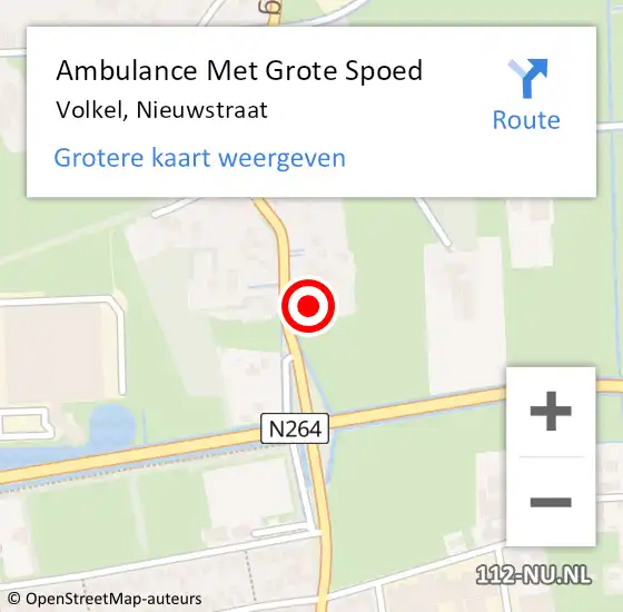 Locatie op kaart van de 112 melding: Ambulance Met Grote Spoed Naar Volkel, Nieuwstraat op 31 oktober 2015 04:36