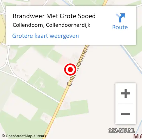 Locatie op kaart van de 112 melding: Brandweer Met Grote Spoed Naar Collendoorn, Collendoornerdijk op 31 oktober 2015 09:09