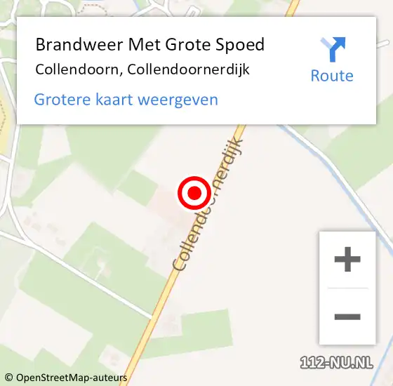 Locatie op kaart van de 112 melding: Brandweer Met Grote Spoed Naar Collendoorn, Collendoornerdijk op 31 oktober 2015 09:09