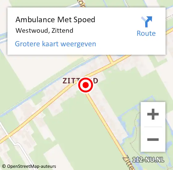 Locatie op kaart van de 112 melding: Ambulance Met Spoed Naar Westwoud, Zittend op 31 oktober 2015 09:24