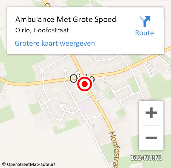 Locatie op kaart van de 112 melding: Ambulance Met Grote Spoed Naar Oirlo, Hoofdstraat op 31 oktober 2015 09:53