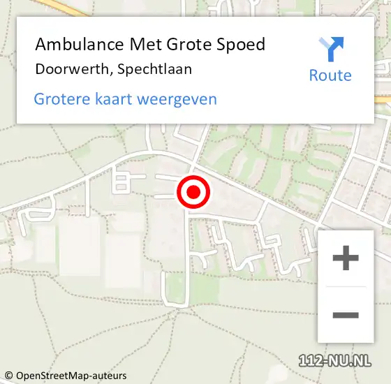 Locatie op kaart van de 112 melding: Ambulance Met Grote Spoed Naar Doorwerth, Spechtlaan op 31 oktober 2015 10:54