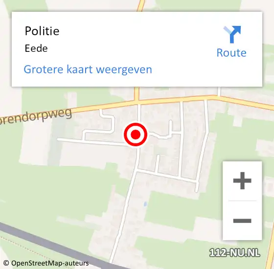 Locatie op kaart van de 112 melding: Politie Eede op 31 oktober 2015 11:23