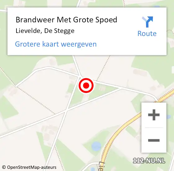 Locatie op kaart van de 112 melding: Brandweer Met Grote Spoed Naar Lievelde, de Stegge op 31 oktober 2015 12:17