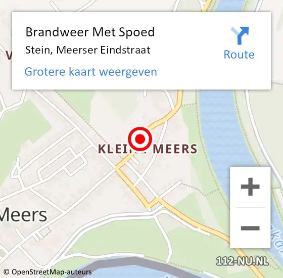 Locatie op kaart van de 112 melding: Brandweer Met Spoed Naar Stein, Meerser Eindstraat op 31 oktober 2015 12:54