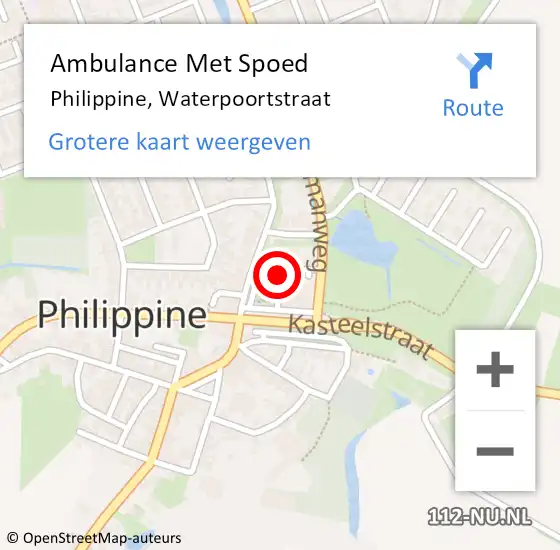 Locatie op kaart van de 112 melding: Ambulance Met Spoed Naar Philippine, Waterpoortstraat op 31 oktober 2015 13:37