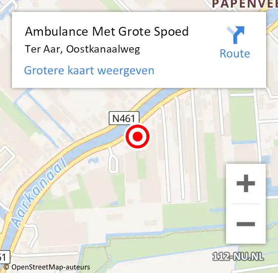 Locatie op kaart van de 112 melding: Ambulance Met Grote Spoed Naar Ter Aar, Oostkanaalweg op 31 oktober 2015 16:19