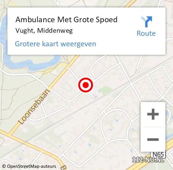 Locatie op kaart van de 112 melding: Ambulance Met Grote Spoed Naar Vught, Middenweg op 31 oktober 2015 16:39