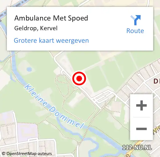 Locatie op kaart van de 112 melding: Ambulance Met Spoed Naar Geldrop, Kervel op 31 oktober 2015 16:40