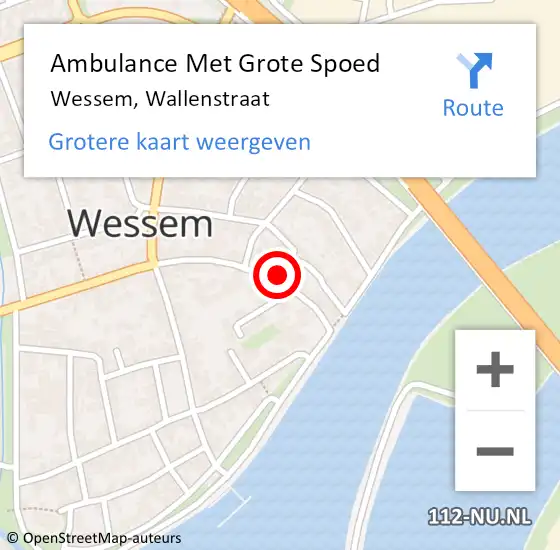 Locatie op kaart van de 112 melding: Ambulance Met Grote Spoed Naar Wessem, Wallenstraat op 31 oktober 2015 17:24