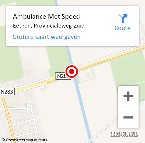 Locatie op kaart van de 112 melding: Ambulance Met Spoed Naar Eethen, Provincialeweg-Zuid op 31 oktober 2015 17:55