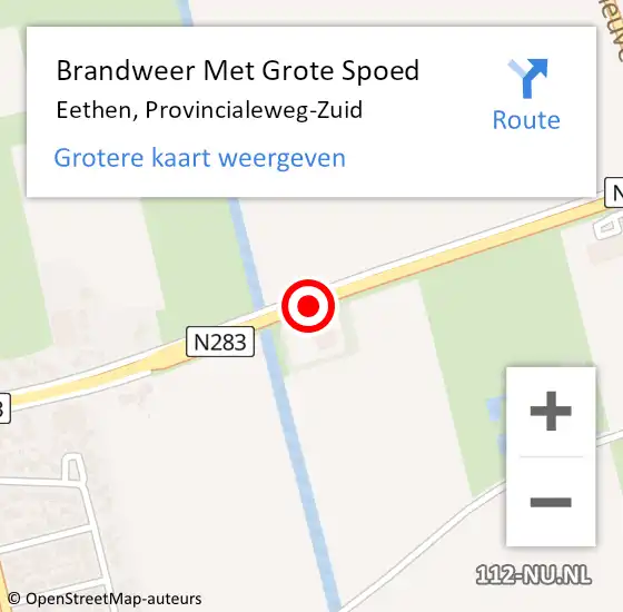 Locatie op kaart van de 112 melding: Brandweer Met Grote Spoed Naar Eethen, Provincialeweg-Zuid op 31 oktober 2015 18:14