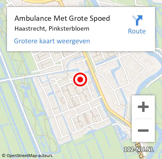 Locatie op kaart van de 112 melding: Ambulance Met Grote Spoed Naar Haastrecht, Pinksterbloem op 31 oktober 2015 19:19