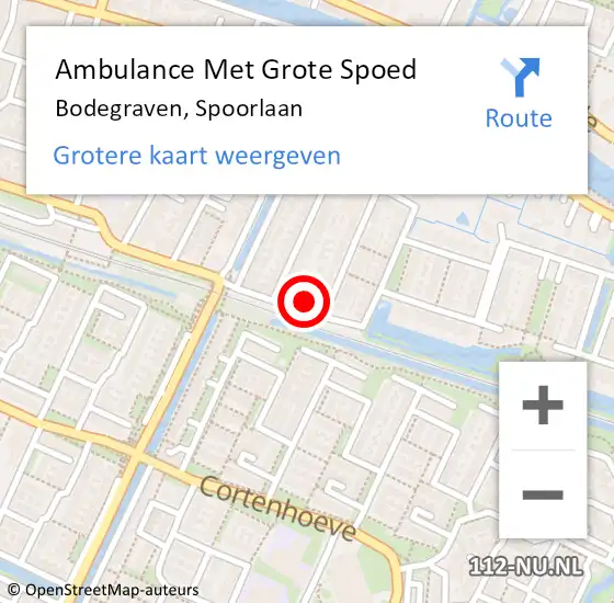 Locatie op kaart van de 112 melding: Ambulance Met Grote Spoed Naar Bodegraven, Spoorlaan op 31 oktober 2015 19:46