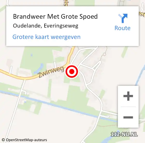 Locatie op kaart van de 112 melding: Brandweer Met Grote Spoed Naar Oudelande, Everingseweg op 25 november 2013 14:47