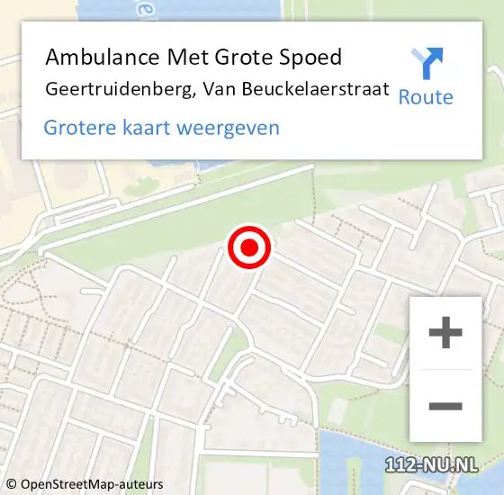 Locatie op kaart van de 112 melding: Ambulance Met Grote Spoed Naar Geertruidenberg, Van Beuckelaerstraat op 31 oktober 2015 23:40