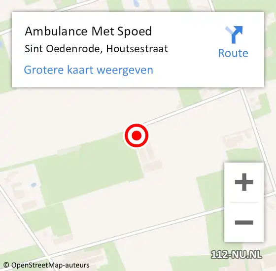 Locatie op kaart van de 112 melding: Ambulance Met Spoed Naar Sint Oedenrode, Houtsestraat op 31 oktober 2015 23:53