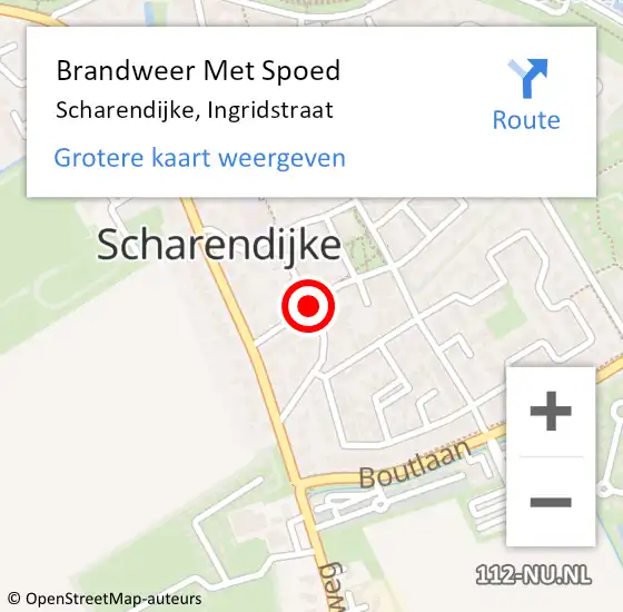 Locatie op kaart van de 112 melding: Brandweer Met Spoed Naar Scharendijke, Ingridstraat op 31 oktober 2015 23:53