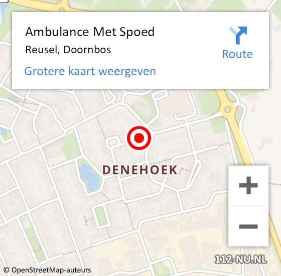 Locatie op kaart van de 112 melding: Ambulance Met Spoed Naar Reusel, Doornbos op 1 november 2015 12:49