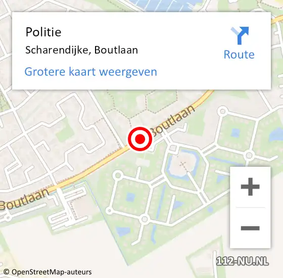 Locatie op kaart van de 112 melding: Politie Scharendijke, Boutlaan op 1 november 2015 14:23