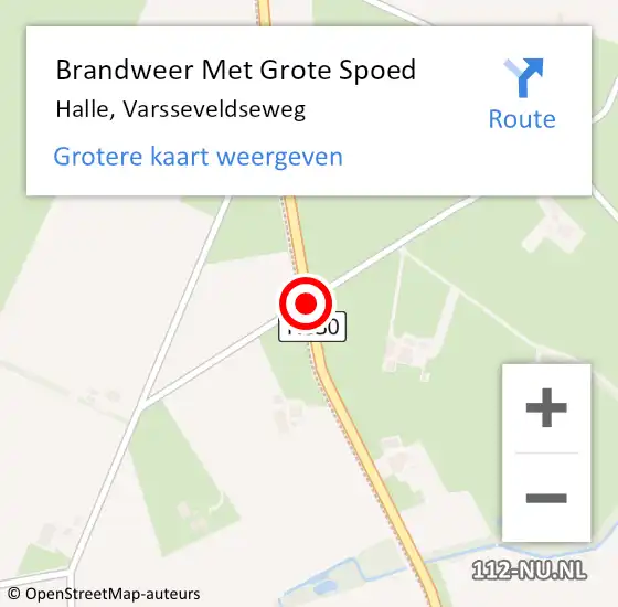 Locatie op kaart van de 112 melding: Brandweer Met Grote Spoed Naar Harreveld, Varsseveldseweg op 1 november 2015 14:54